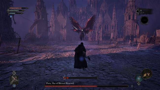 Pieta entered her second phase by transforming into a four winged knight Lords of the Fallen