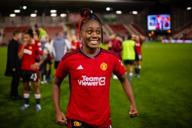 Melvine Malard reacts at the end of the first leg of her side’s WCL qualifier against PSG