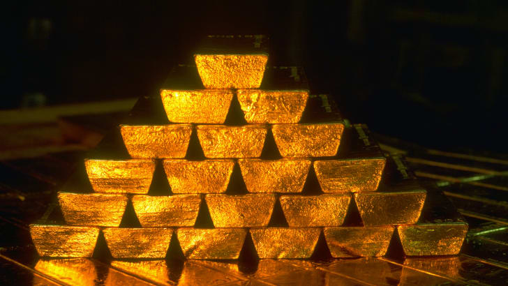 Gold bars are pictured