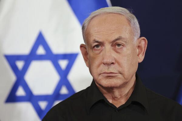 Protesters marched toward the home of Israeli Prime Minister Benjamin Netanyahu, holding a banner reading “the blood is on your hands.” Picture: Abir Sultan/Pool Photo via AP, File