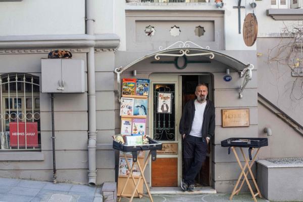 'Hermes sells luxury leather bags for thousands of euros, and I am selling second-hand books worth 15 Turkish lira (45 US cents),' says Umit Nar. Photo: AFP 