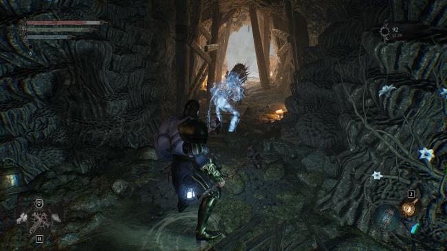 Player enchanted his weapon with holy damage and fighting the umbral enemy lords of the fallen