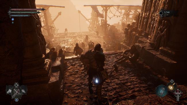Player standing close to some enemies lords of the fallen