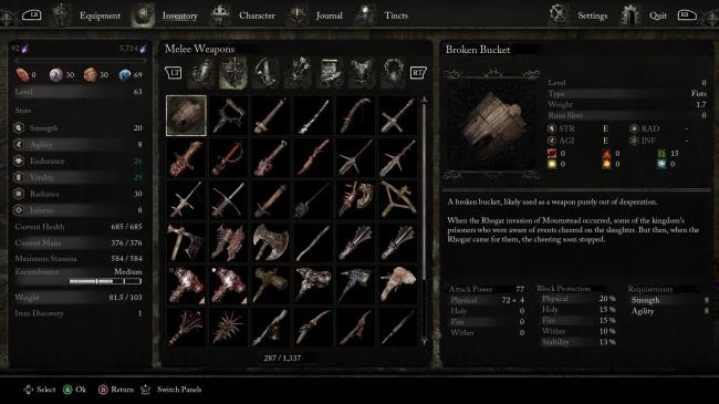 List of different weapons in lords of the fallen