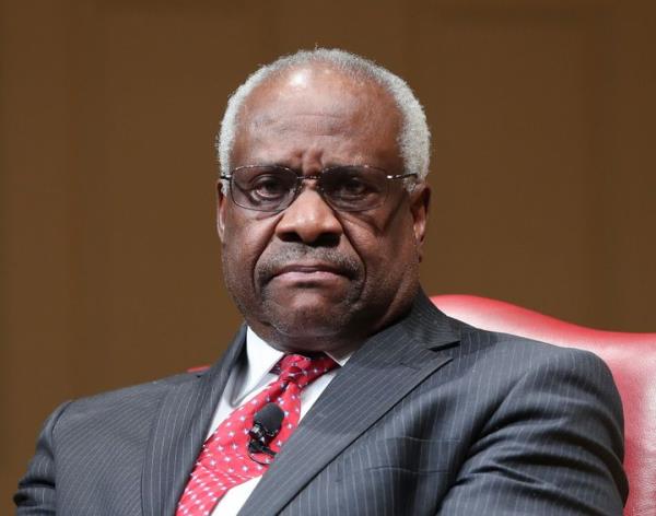 Justice Clarence Thomas sits as he is introduced during a 2018 event at the Library of Co<em></em>ngress in Washington. 