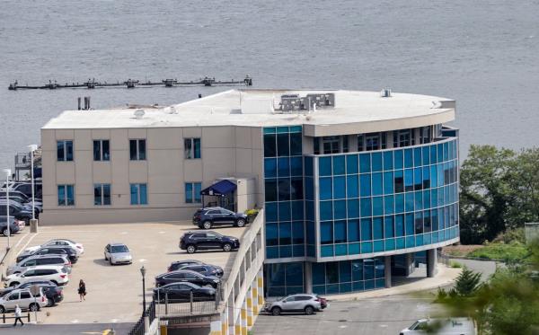 A photo shows a building for IS EG Halal, which prosecutors have l<em></em>inked to the investigation against Menendez in New Jersey, on Sept. 22.