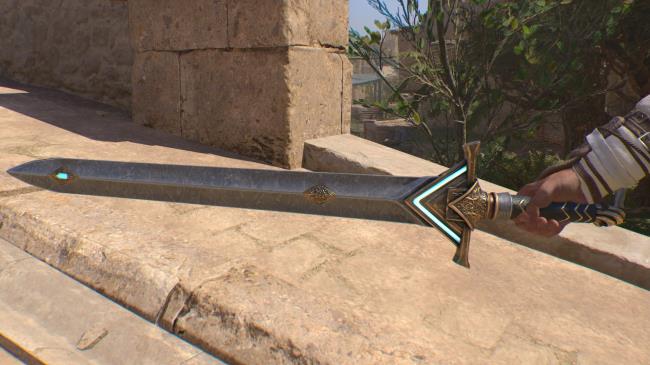 Assassin's Creed Mirage, Up close shot of the Shamshir-e Zomorrodnegar Sword