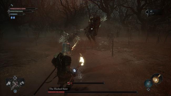 The Hushed Saint summo<em></em>ned his horse to charge toward the player Lords of the Fallen