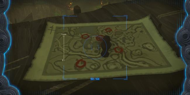 A hand drawn map with markings for wher<em></em>e Ring Ruins are located.
