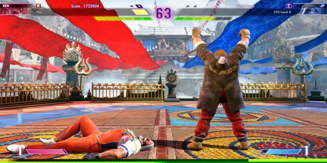 Ken claims victory over JP after a battle at Suval'hal Arena in Street Fighter 6.